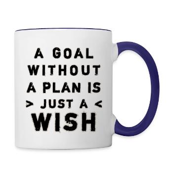 a goal without a plan is just a wish - Contrast Coffee Mug - white/cobalt blue - Right