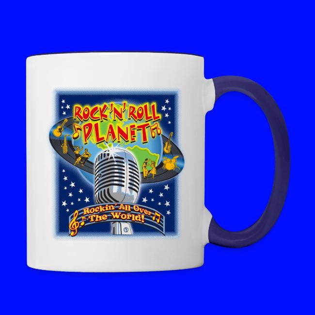 Rock'n'Roll Planet Full Color Retro Tee Design