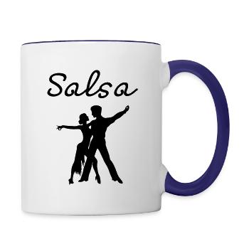 salsa dancing, Salsa party - Contrast Coffee Mug - white/cobalt blue - Right