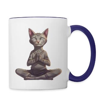 Yogi the cat - Contrast Coffee Mug - white/cobalt blue - Right