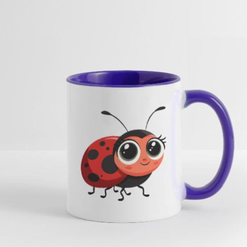 Cute Cartoon Ladybug Full of Joy - Contrast Coffee Mug