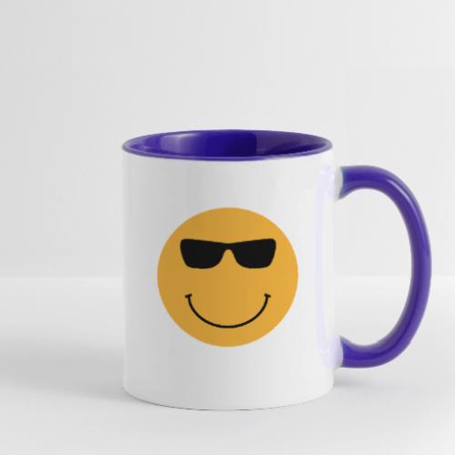 Orange Face with Sunglasses - Contrast Coffee Mug