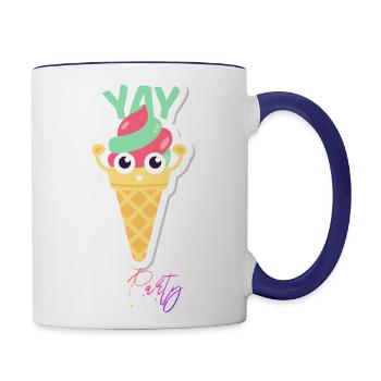 ice cream - Contrast Coffee Mug - white/cobalt blue - Right