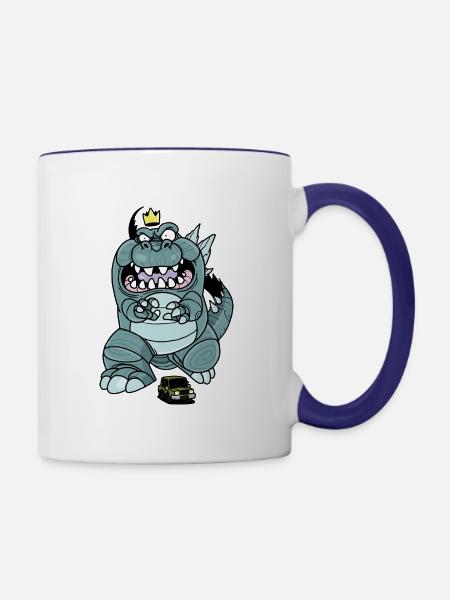 Funny Animal Face - Contrast Coffee Mug - white/cobalt blue