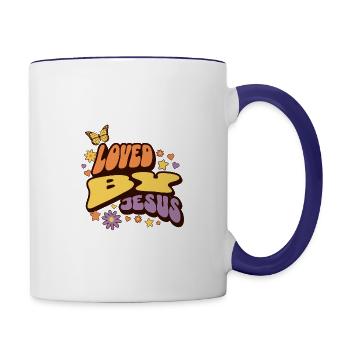 Loved by Jesus - Contrast Coffee Mug - white/cobalt blue - Right