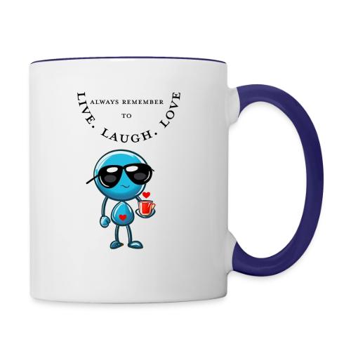 Always Remember to live laugh love - Contrast Coffee Mug