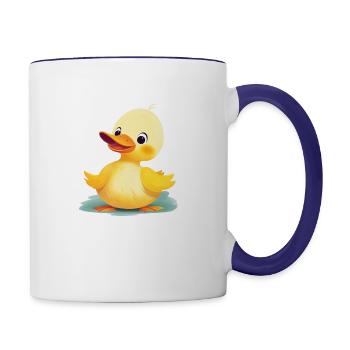 Happy Ducky - Contrast Coffee Mug - white/cobalt blue - Right