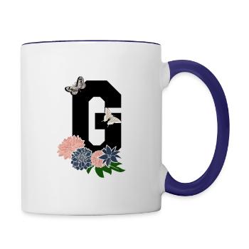 letter G - Contrast Coffee Mug - white/cobalt blue - Right