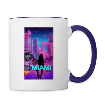 EXPLORE MIAMI - Contrast Coffee Mug - white/cobalt blue - Right