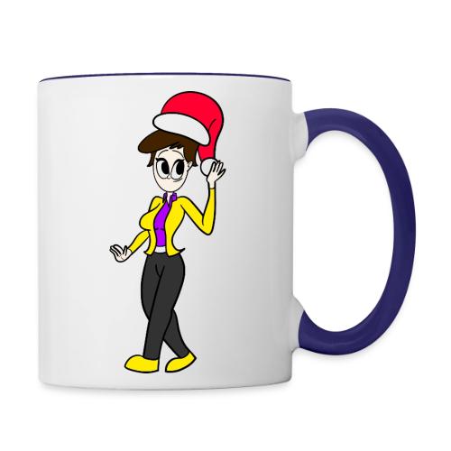 Dersy Wearing a Santa Hat - Contrast Coffee Mug