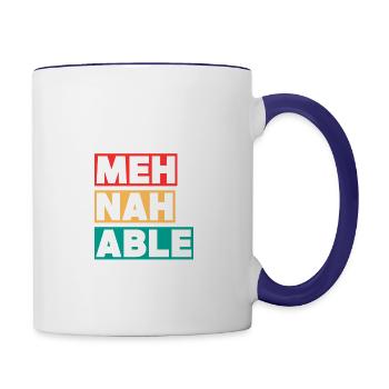 Meh nah able - Contrast Coffee Mug - white/cobalt blue - Right