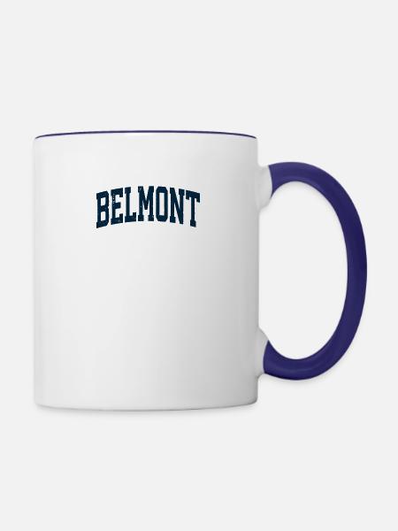 Belmont Massachusetts MA Vintage Athletic Sports - Contrast Coffee Mug - white/cobalt blue