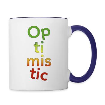optimistic - Contrast Coffee Mug - white/cobalt blue - Right