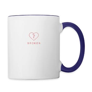 broken heart club - Contrast Coffee Mug - white/cobalt blue - Right