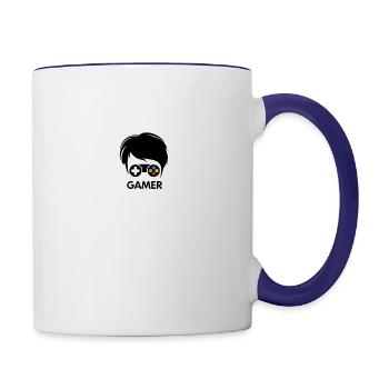 Design for gamers - Contrast Coffee Mug - white/cobalt blue - Right