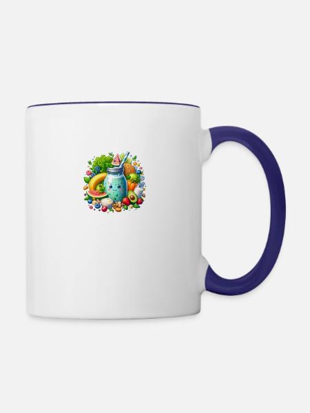 Bunny fruitfertilizer - Contrast Coffee Mug - white/cobalt blue