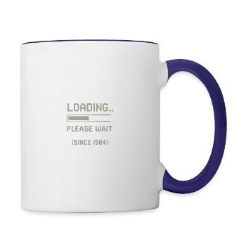 Loading.. Please wait (since 1984) - Contrast Coffee Mug - white/cobalt blue - Right