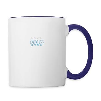 Always cold - Contrast Coffee Mug - white/cobalt blue - Right