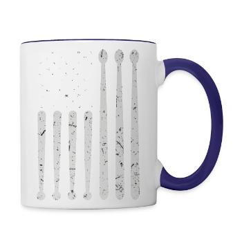 Usa American Flag Drumsticks Drummer - Contrast Coffee Mug - white/cobalt blue - Right