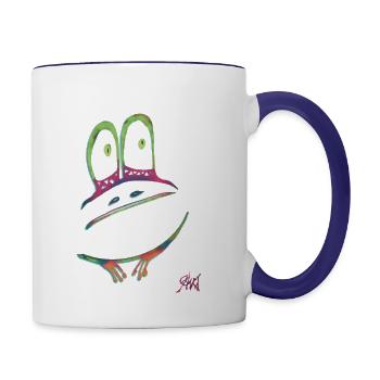 Meh Frog - Contrast Coffee Mug - white/cobalt blue - Right