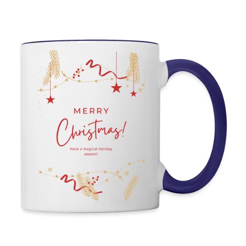 Merry Christmas Typography Design - Contrast Coffee Mug