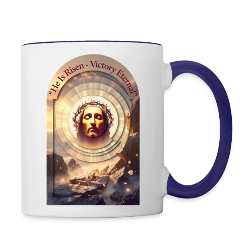 Easter He Is Risen Sacred Face T Shirt, wife Gift - Contrast Coffee Mug
