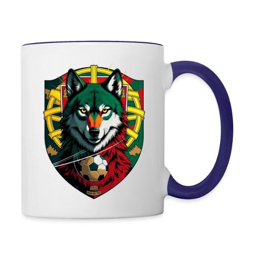 Portugal Iberian Wolf Soccer T Shirt,Football Gift - Contrast Coffee Mug