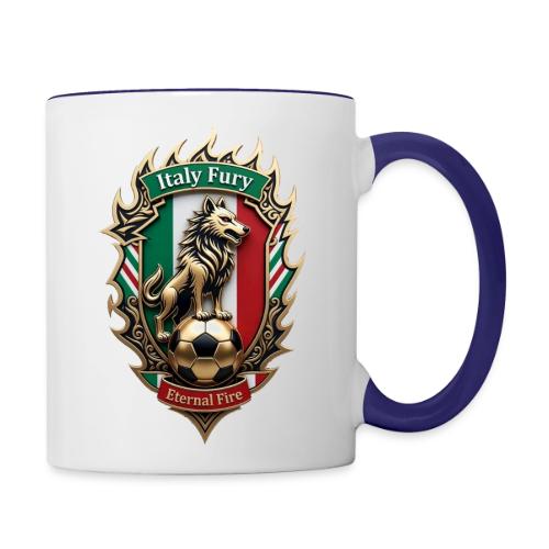 Italy Wolf Fury T-Shirt, Italian Flag Pride Gift - Contrast Coffee Mug