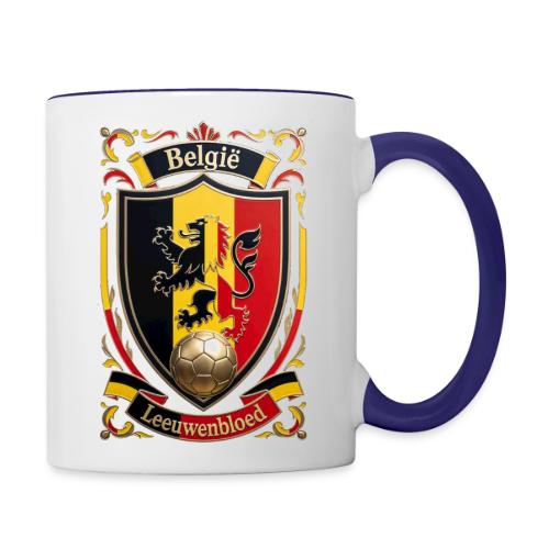 Belgium Lion Crest T-Shirt, Belgian Flag Gift - Contrast Coffee Mug