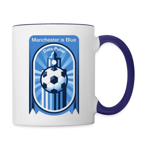 Manchester is Blue Soccer City T Shirt, Apparel - Contrast Coffee Mug