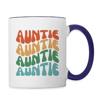 Auntie Design For Your Favourite Auntie - Contrast Coffee Mug - white/cobalt blue - Right