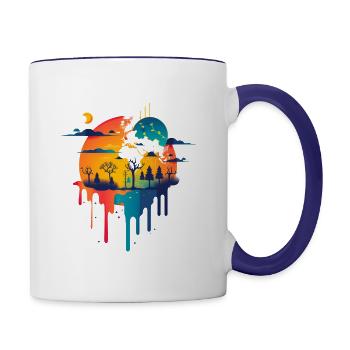 Natural Colorful and fantastic landscape - Contrast Coffee Mug - white/cobalt blue - Right