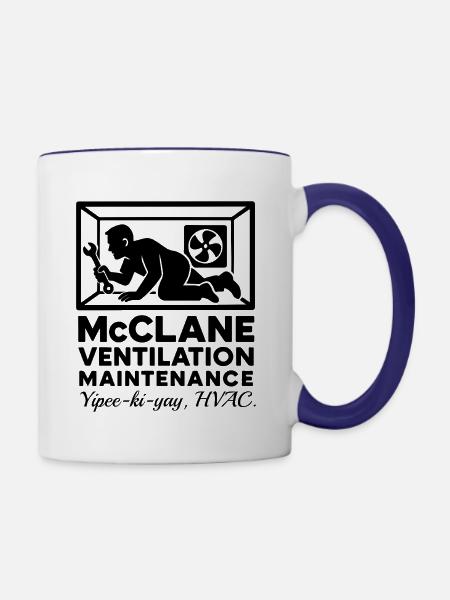 Die Hard Ventilation Maintenance - Contrast Coffee Mug - white/cobalt blue