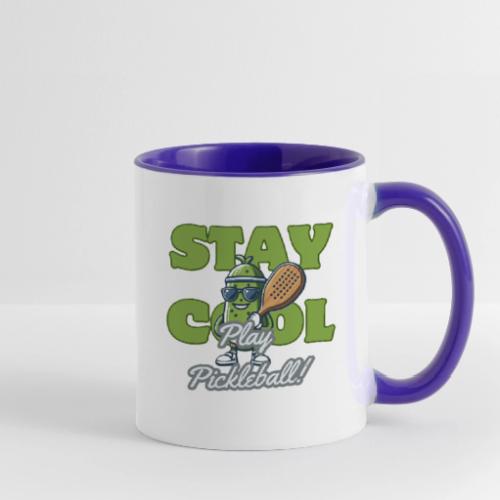 Show Your Pickleball Love - Sporty Cartoon Pickle - Contrast Coffee Mug