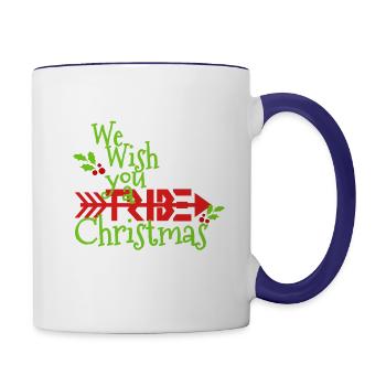TRIBE Christmas wish - Contrast Coffee Mug - white/cobalt blue - Right