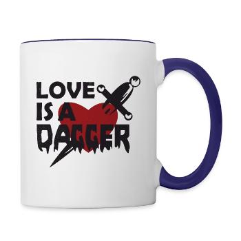 Love Is A Dagger Tees - Contrast Coffee Mug - white/cobalt blue - Right