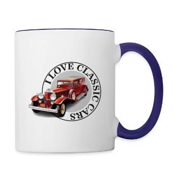 Fantastic Car T-Shirt - Contrast Coffee Mug - white/cobalt blue - Right