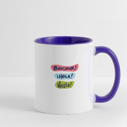 Bonjour Hola Hello Shirts - Contrast Coffee Mug