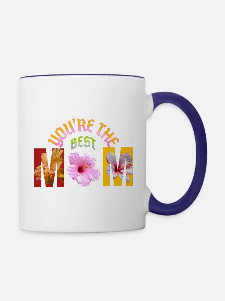 for mom - Contrast Coffee Mug - white/cobalt blue