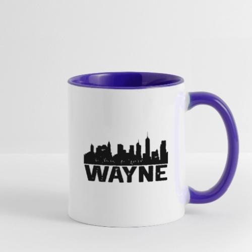 Wayne Skyline Black Wayne Michigan MI City Design - Contrast Coffee Mug