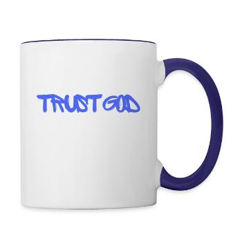 Trust God (Blue) - Contrast Coffee Mug - white/cobalt blue - Right