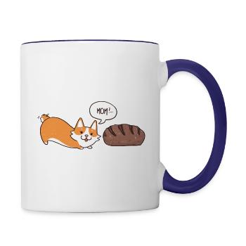 Cute loaf of bread - Contrast Coffee Mug - white/cobalt blue - Right