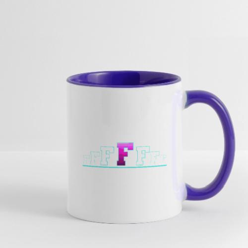 Letter F – Capital Varsity Alphabet Monogram - Contrast Coffee Mug
