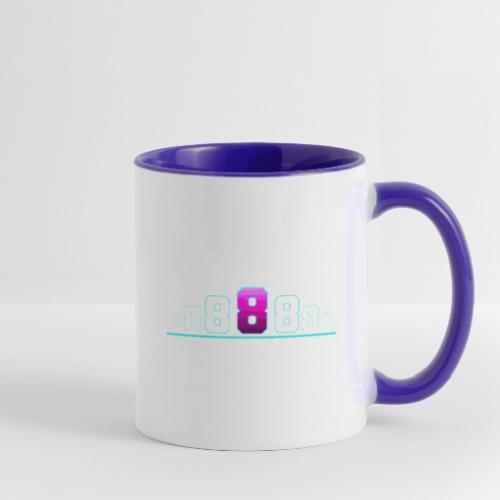 Number 8 in Magenta: Varsity Font - Contrast Coffee Mug