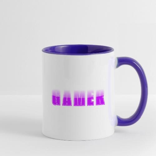 Gamer Purple Glossy Collegiate Design - Contrast Coffee Mug