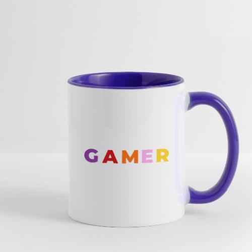 Multicolor GAMER Typography Design - Contrast Coffee Mug