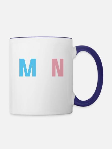 Self Made Man Transman LGBT Trans Pride Flag Shirt - Contrast Coffee Mug - white/cobalt blue