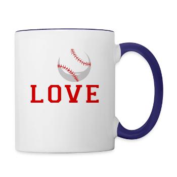 I Love Baseball - Contrast Coffee Mug - white/cobalt blue - Right
