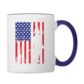 fire hero - Contrast Coffee Mug - white/cobalt blue - Right