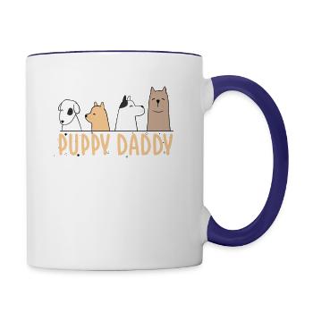 Mens Gay Puppy Daddy Pup Play Fetish Kink BDSM - Contrast Coffee Mug - white/cobalt blue - Right